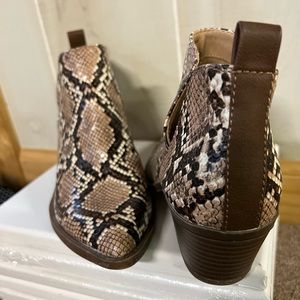 Snakeskin Booties with heel